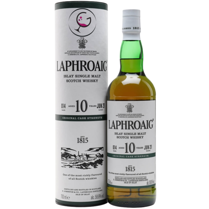 WHISKY LAPHROAIG 10Y CASK STR.58,50% CL.70 TUBO