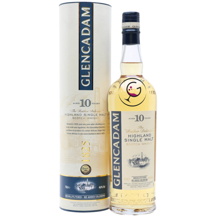 WHISKY GLENCADAM 10Y 46% CL.70 TUBO