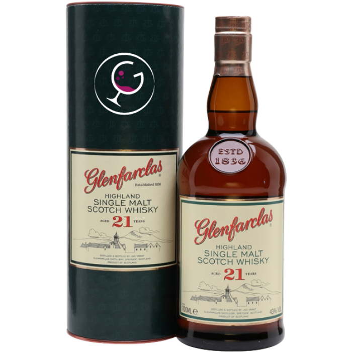 WHISKY GLENFARCLAS 21Y 43% CL.70 TUBO