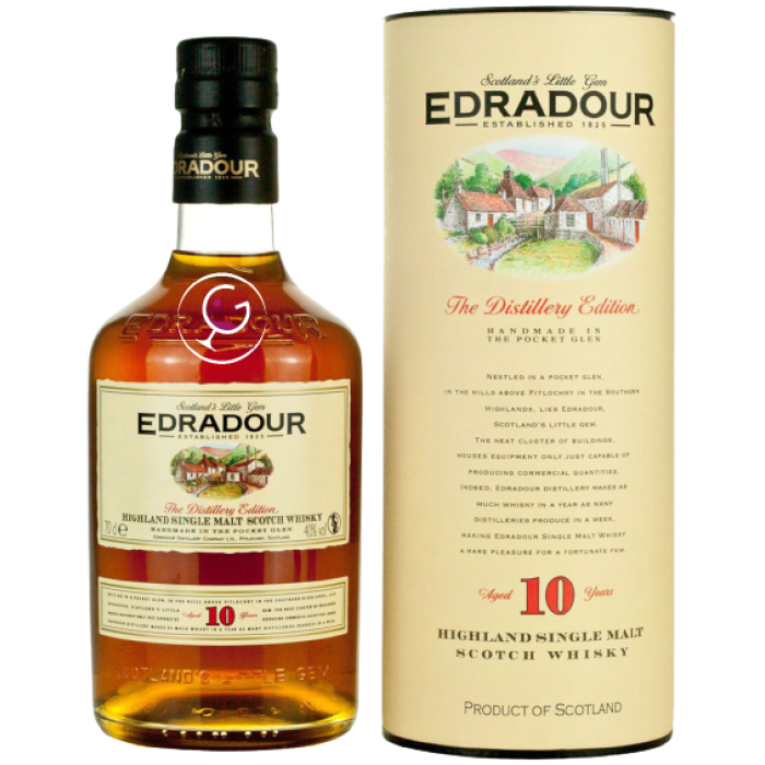 WHISKY EDRADOUR 10Y HIGHLAND 40% CL.70 TUBO