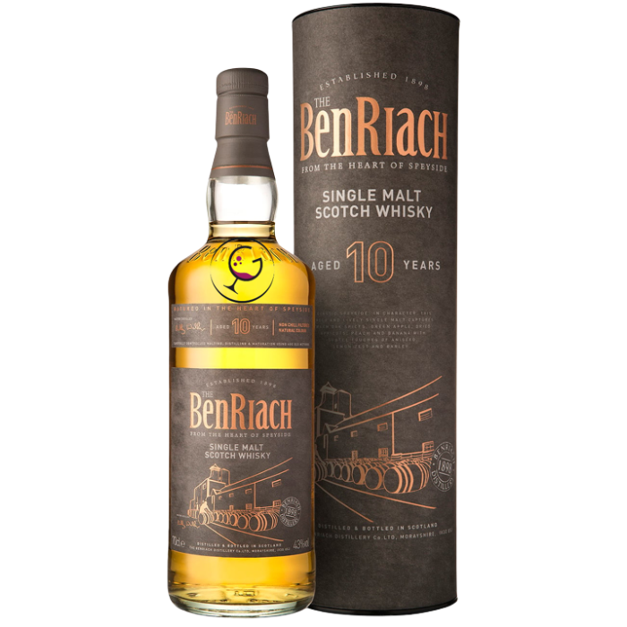 WHISKY BENRIACH 10Y 43% CL.70 TUBO