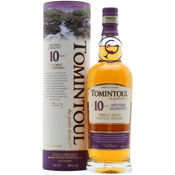 WHISKY TOMINTOUL 10Y 40% CL.70 TUBO