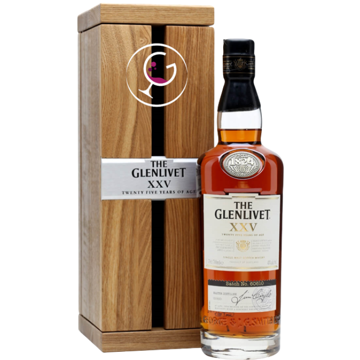 WHISKY GLENLIVET 25Y 43% CL.70 LEGNO