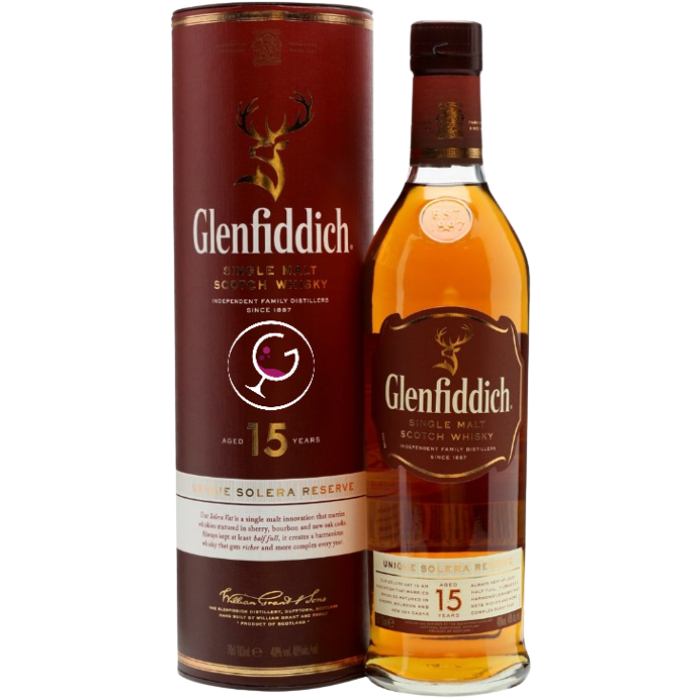 WHISKY GLENFIDDICH 15Y UNIQUE SOLERA RESERVE 40% CL.70