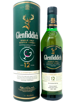 WHISKY GLENFIDDICH 12Y PURE MALT 40% LT.1 TUBO