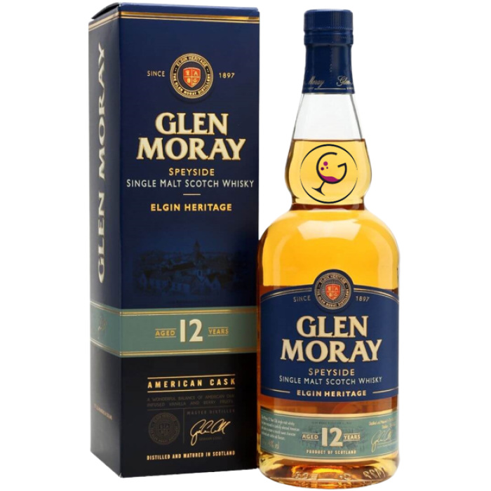 WHISKY GLEN MORAY 12Y 40% CL.70 TUBO