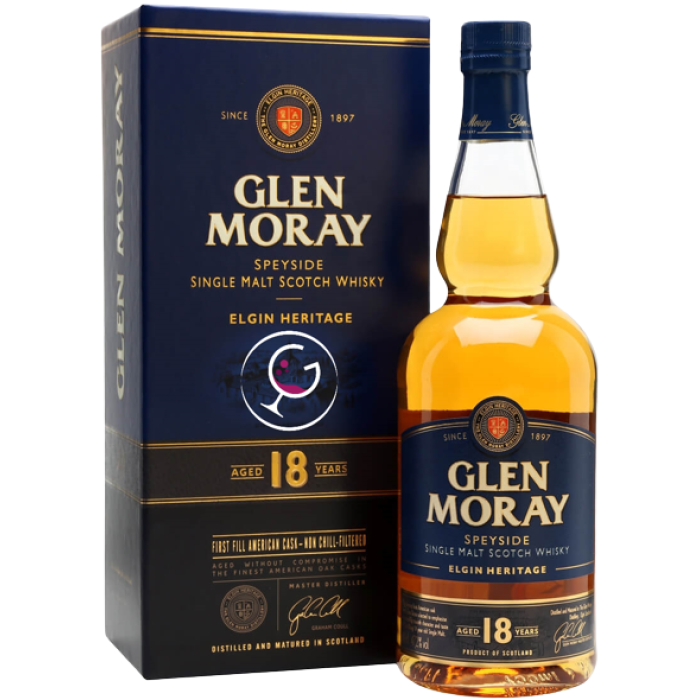 WHISKY GLEN MORAY 18Y 47,2% CL.70 TUBO