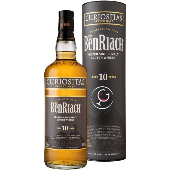 WHISKY BENRIACH 10Y CURIOS.PEATED 46% CL.70 TUBO