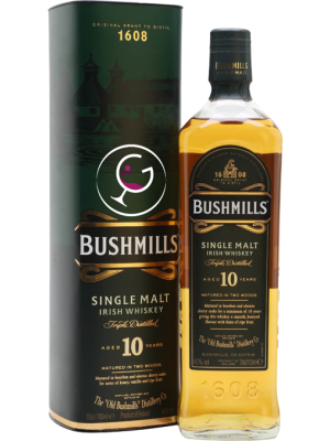 WHISKY BUSHMILLS IRISH 10Y SINGLE MALT 40% CL.70 TUBO