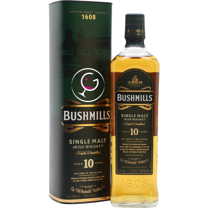 WHISKY BUSHMILLS IRISH 10Y SINGLE MALT 40% CL.70 TUBO