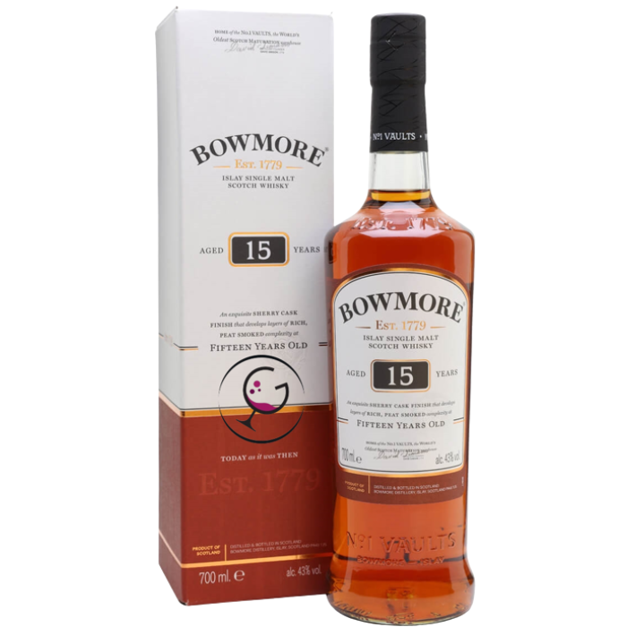 WHISKY BOWMORE 15Y 43% CL.70 GB