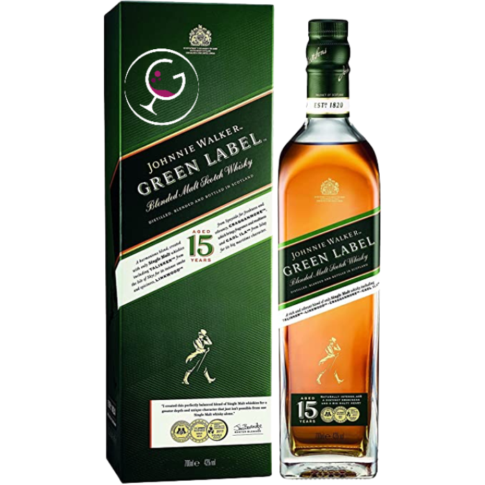 WHISKY JOHNNIE WALKER 15Y GREEN LABEL 43% CL.70 GB