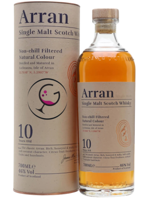 WHISKY ARRAN 10Y 46% CL.70 TUBO