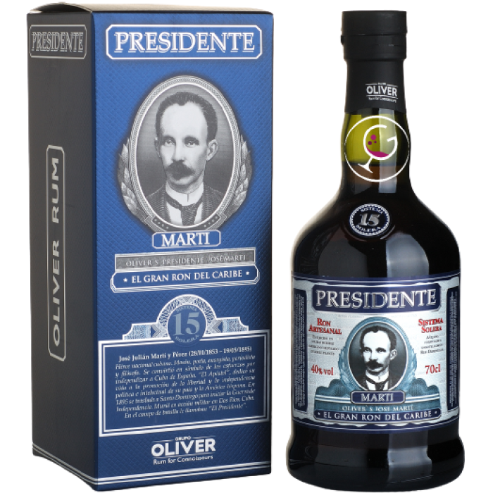 RHUM OLIVER'S PRESIDENTE MARTI 15Y SOLERA 40% CL.70 GB