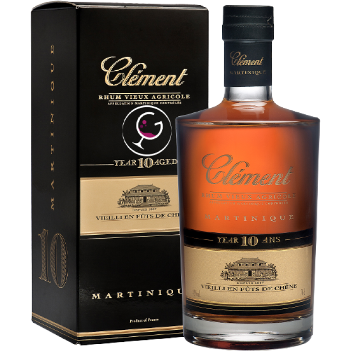 RHUM CLEMENT V.AGRICOLE 10Y 40% CL.70 TUBO