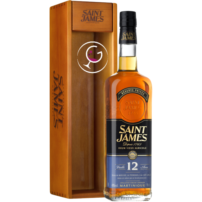 RHUM ST.JAMES V.AGRICOLE 12Y 43% CL.70 LEGNO