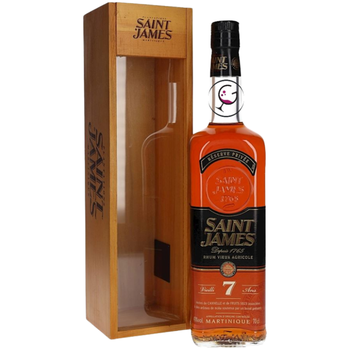 RHUM ST.JAMES V.AGRICOLE 7Y 43% CL.70 LEGNO