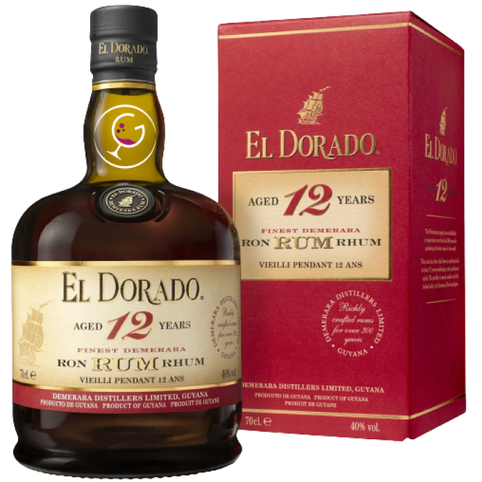 RHUM EL DORADO 12Y DEMERARA FINEST 40% CL.70 GB