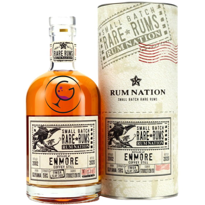 RHUM NATION RARE ENMORE KFM ISLAY CASK 2002-20 59% CL.70