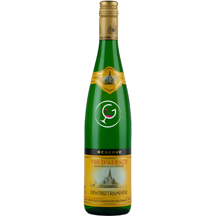 CAVE VIN.HUNAWIHR GEWURZTRAMINER D'ALSACE RES.2018 CL.75