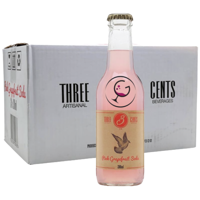 THREE CENTS PINK GRAPEFRUIT SODA CL.20x24 VETRO VP