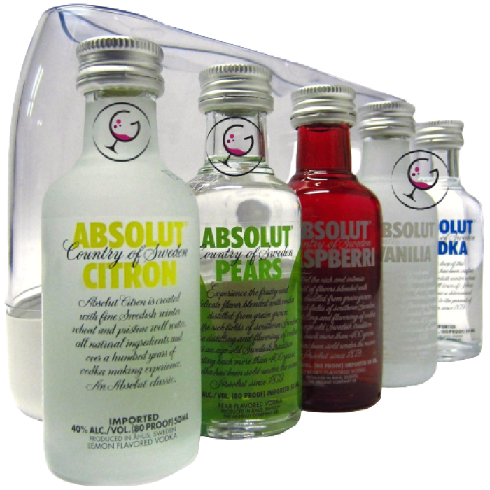 VODKA mignon ABSOLUT ASSORT.40% ML.50x5pz VP