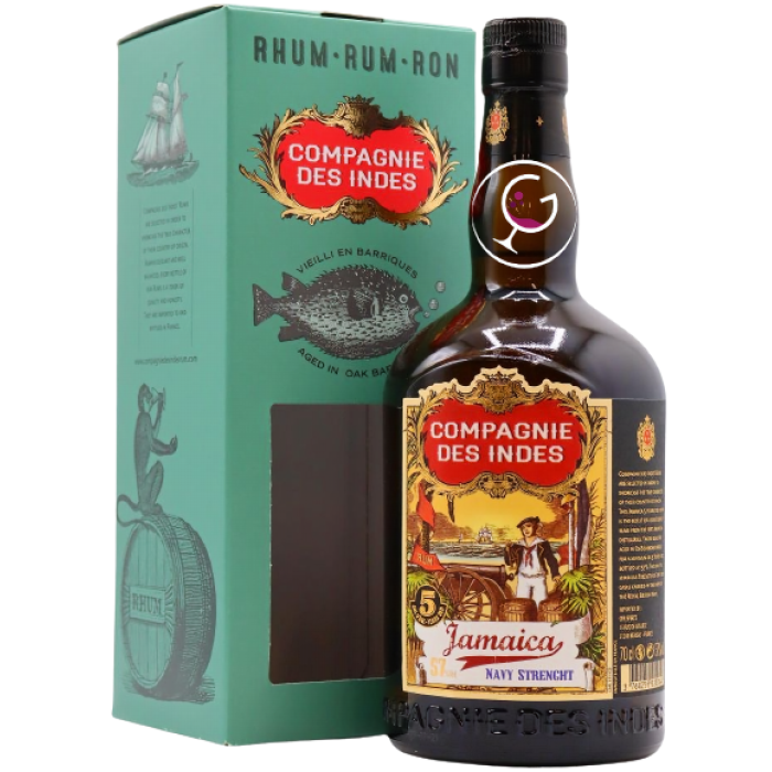 RHUM COMP.DES INDES BLEND 5Y JAMAICA NAVY STRENGHT 57% CL.70