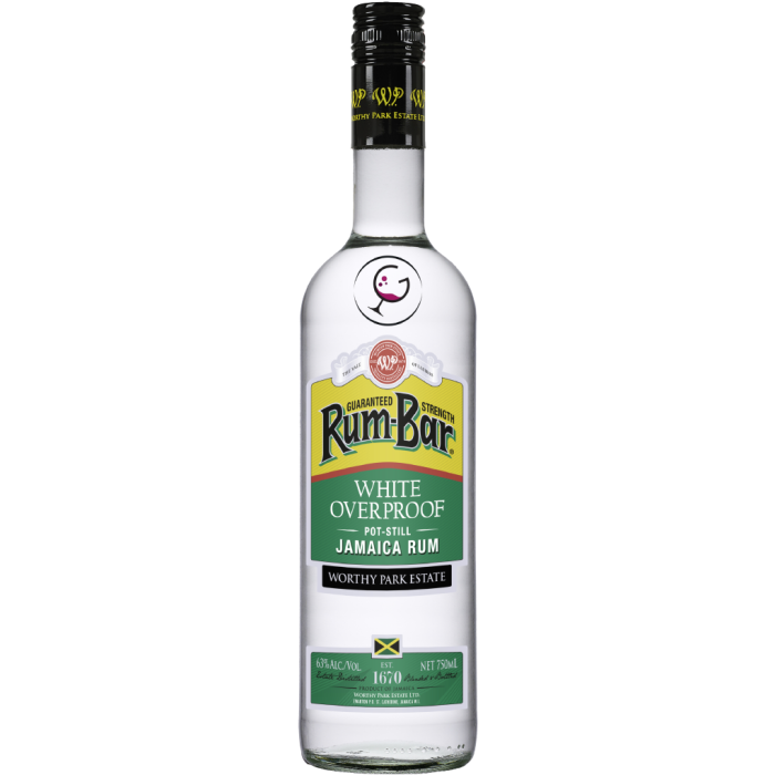 RHUM WORTHY PARK BAR-WHITE OVERPROOF 63% CL.70