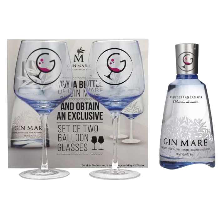 Gin Mare + 2 Bicchieri Brandizzati - 42.7%vol 70cl