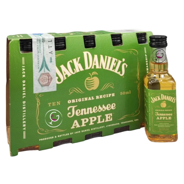 JACK DANIEL'S APPLE LIQUEUR mignon 35% ML.50x10pz PET