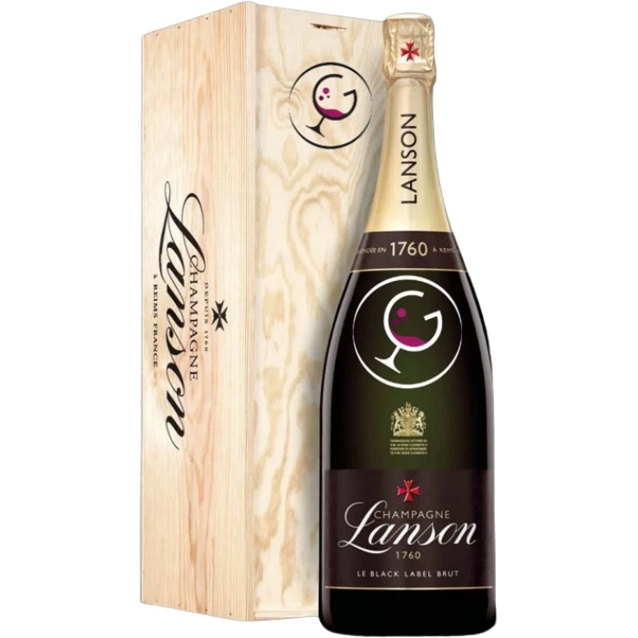 CHAMPAGNE mgm LANSON BRUT BLACK LABEL LT.1,5 LEGNO